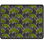 Halloween - Green Roses On Spider Web  Double Sided Fleece Blanket (Medium)  58.8 x47.4  Blanket Front