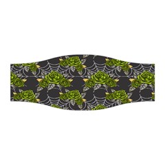 Halloween - Green Roses On Spider Web  Stretchable Headband by ConteMonfrey