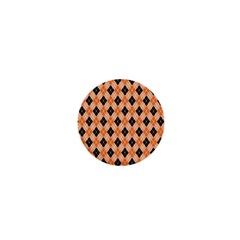 Halloween Inspired Black Orange Diagonal Plaids 1  Mini Buttons by ConteMonfrey