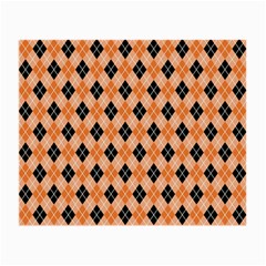 Halloween Inspired Black Orange Diagonal Plaids Small Glasses Cloth by ConteMonfrey