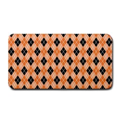 Halloween Inspired Black Orange Diagonal Plaids Medium Bar Mats by ConteMonfrey