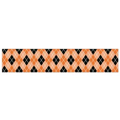 Halloween Inspired Black Orange Diagonal Plaids Small Flano Scarf by ConteMonfrey