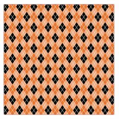 Halloween Inspired Black Orange Diagonal Plaids Square Satin Scarf (36  X 36 ) by ConteMonfrey