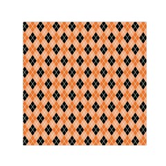 Halloween Inspired Black Orange Diagonal Plaids Square Satin Scarf (30  X 30 ) by ConteMonfrey