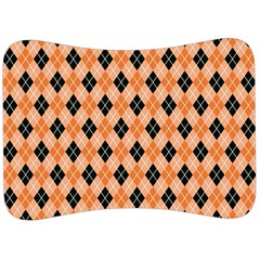 Halloween Inspired Black Orange Diagonal Plaids Velour Seat Head Rest Cushion by ConteMonfrey