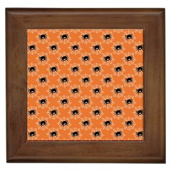 Halloween Black Orange Spiders Framed Tile by ConteMonfrey