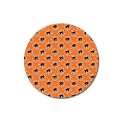 Halloween Black Orange Spiders Magnet 3  (round) by ConteMonfrey