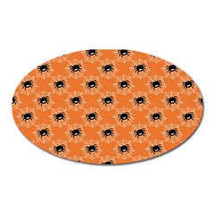 Halloween Black Orange Spiders Oval Magnet by ConteMonfrey