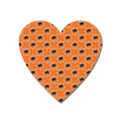 Halloween Black Orange Spiders Heart Magnet by ConteMonfrey