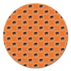 Halloween Black Orange Spiders Magnet 5  (round) by ConteMonfrey