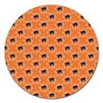 Halloween Black Orange Spiders Magnet 5  (Round) Front