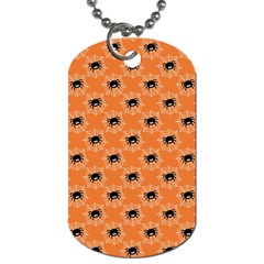 Halloween Black Orange Spiders Dog Tag (two Sides) by ConteMonfrey