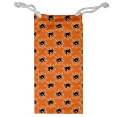 Halloween Black Orange Spiders Jewelry Bag by ConteMonfrey