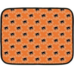 Halloween Black Orange Spiders Double Sided Fleece Blanket (mini)  by ConteMonfrey