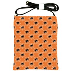 Halloween Black Orange Spiders Shoulder Sling Bag by ConteMonfrey