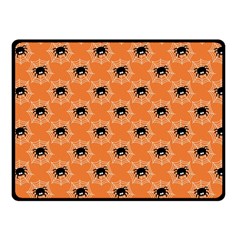 Halloween Black Orange Spiders Fleece Blanket (small) by ConteMonfrey