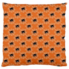 Halloween Black Orange Spiders Large Cushion Case (two Sides) by ConteMonfrey