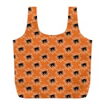 Halloween Black Orange Spiders Full Print Recycle Bag (L) Front