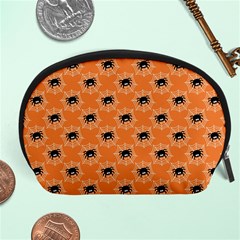 Halloween Black Orange Spiders Accessory Pouch (large) by ConteMonfrey