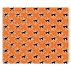 Halloween Black Orange Spiders Double Sided Flano Blanket (small)  by ConteMonfrey