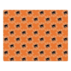 Halloween Black Orange Spiders Double Sided Flano Blanket (large)  by ConteMonfrey