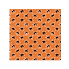 Halloween Black Orange Spiders Square Satin Scarf (30  X 30 ) by ConteMonfrey