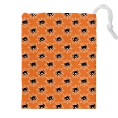 Halloween Black Orange Spiders Drawstring Pouch (5xl) by ConteMonfrey