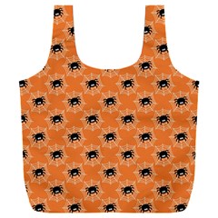 Halloween Black Orange Spiders Full Print Recycle Bag (xxxl) by ConteMonfrey