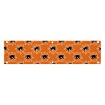 Halloween Black Orange Spiders Banner and Sign 4  x 1  Front