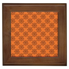 Halloween Black Orange Spider Web   Framed Tile by ConteMonfrey