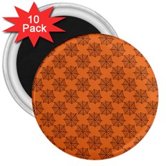 Halloween Black Orange Spider Web   3  Magnets (10 Pack)  by ConteMonfrey