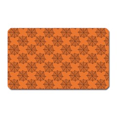 Halloween Black Orange Spider Web   Magnet (rectangular)