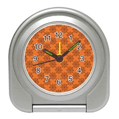 Halloween Black Orange Spider Web   Travel Alarm Clock by ConteMonfrey