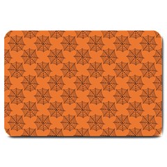 Halloween Black Orange Spider Web   Large Doormat  by ConteMonfrey