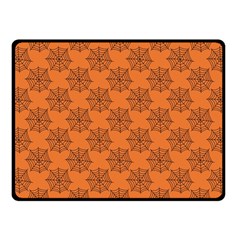 Halloween Black Orange Spider Web   Fleece Blanket (small) by ConteMonfrey