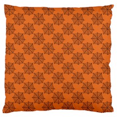 Halloween Black Orange Spider Web   Large Cushion Case (two Sides) by ConteMonfrey