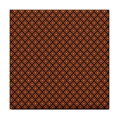 Halloween Palette Plaids Orange, Black Geometric  Tile Coaster