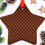 Halloween Palette Plaids Orange, Black Geometric  Ornament (Star) Front