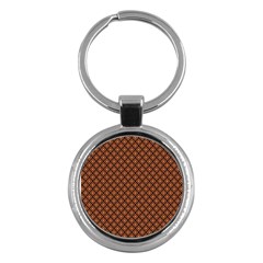 Halloween Palette Plaids Orange, Black Geometric  Key Chain (Round)