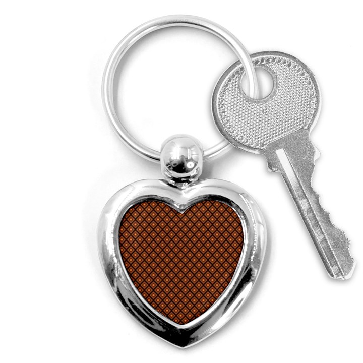 Halloween Palette Plaids Orange, Black Geometric  Key Chain (Heart)