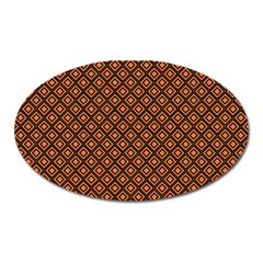 Halloween Palette Plaids Orange, Black Geometric  Oval Magnet