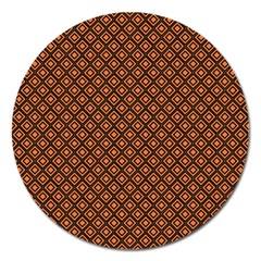 Halloween Palette Plaids Orange, Black Geometric  Magnet 5  (Round)