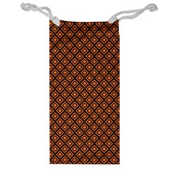 Halloween Palette Plaids Orange, Black Geometric  Jewelry Bag