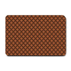 Halloween Palette Plaids Orange, Black Geometric  Small Doormat  by ConteMonfrey