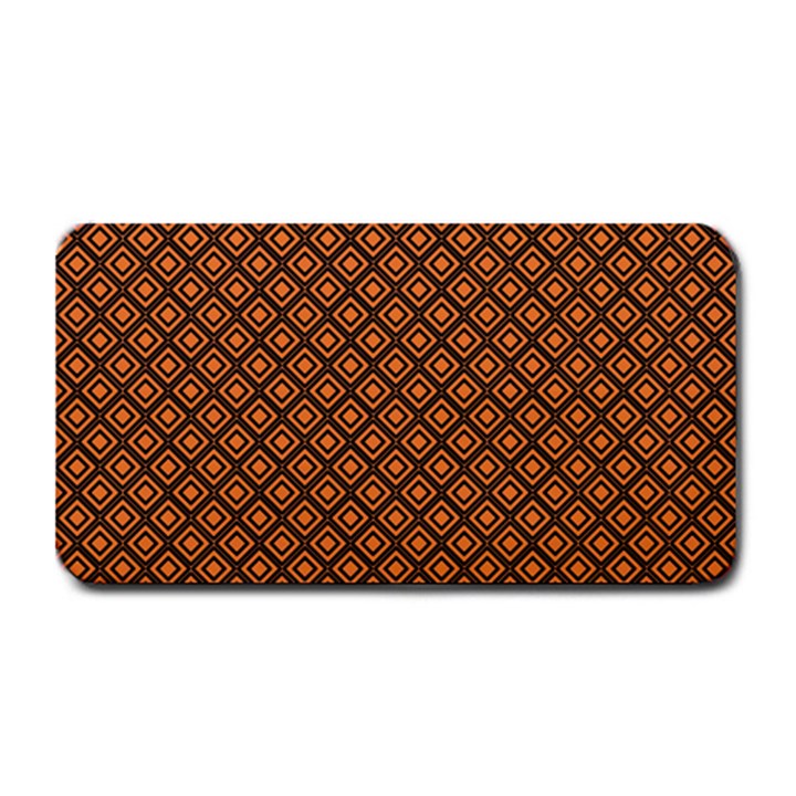 Halloween Palette Plaids Orange, Black Geometric  Medium Bar Mats