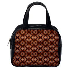 Halloween Palette Plaids Orange, Black Geometric  Classic Handbag (One Side)