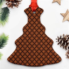 Halloween Palette Plaids Orange, Black Geometric  Christmas Tree Ornament (Two Sides)