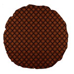 Halloween Palette Plaids Orange, Black Geometric  Large 18  Premium Round Cushions Front