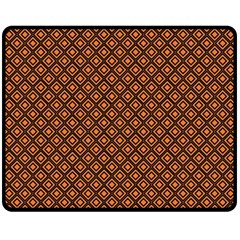 Halloween Palette Plaids Orange, Black Geometric  Double Sided Fleece Blanket (medium)  by ConteMonfrey