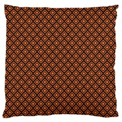 Halloween Palette Plaids Orange, Black Geometric  Large Flano Cushion Case (One Side)